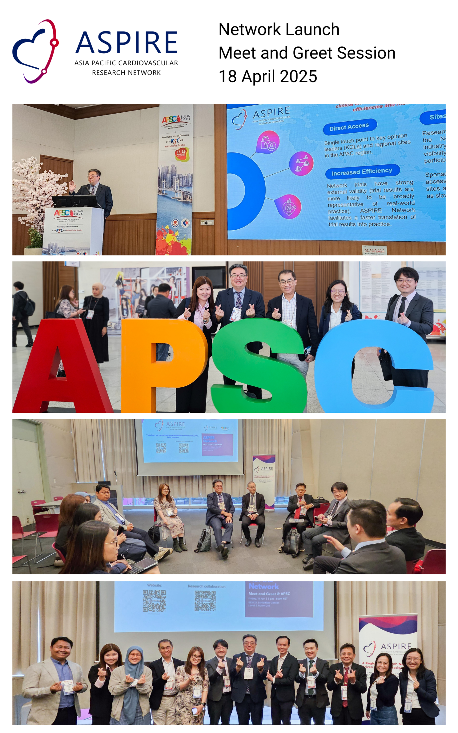 Pictures from the ASPIRE Meet and Greet session on 18 April 2025 in Korea